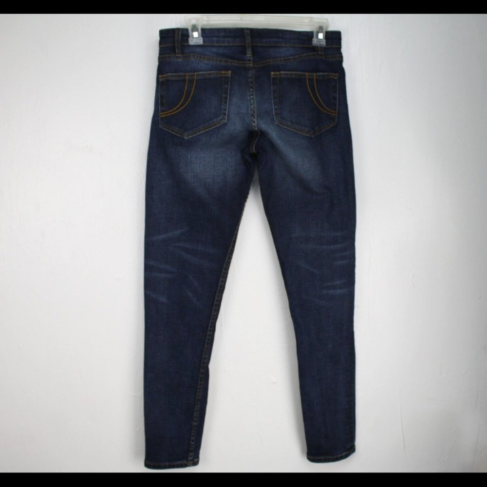 Maje Blue Distressed Womens Jeans Country Cowgirl Size Waist 28 1/2 Inseam 29 - Picture 3 of 9